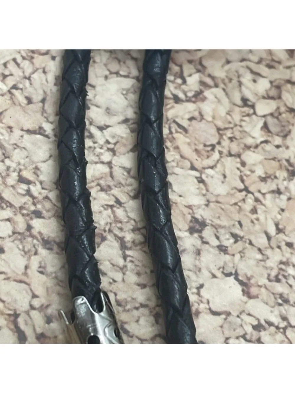 White Buffalo Turquoise Silver Western Leather Bolo Tie Necklace Ranch Wear new
